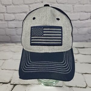 Big Bear Flag Gray Snapback Hat Adjustable Ball Cap